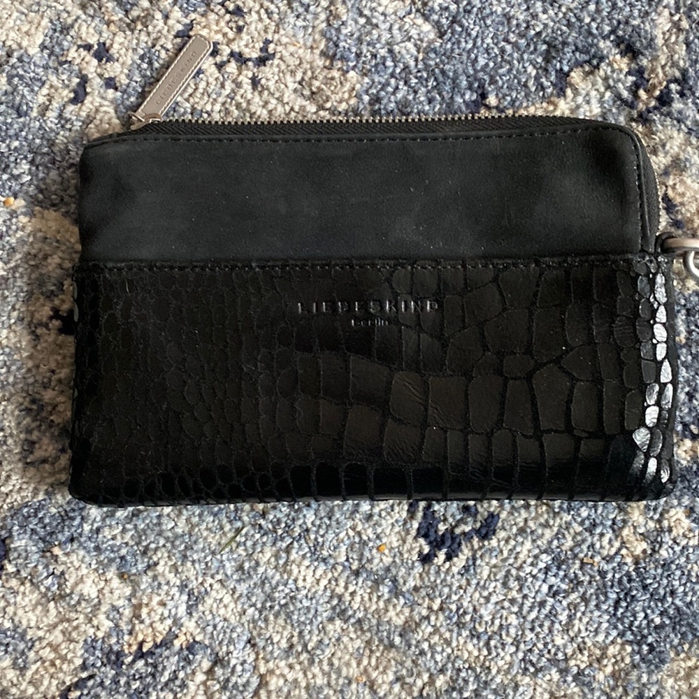 Liebeskind Berlin suede and leather wristlet